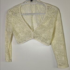 Sheer Lace Wrap Crop Top 🤍 Romantic Layering Piece | Size M